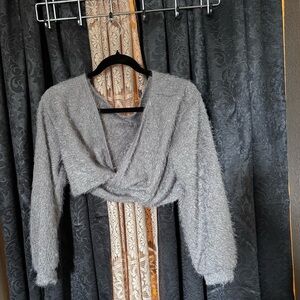 Cropped Gray Women's Sweater